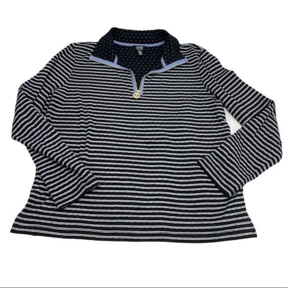 Jones New York Stripe Popover size Medium - Picture 1 of 6